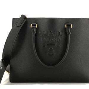 Prada Black Saffiano Leather medium tote bag